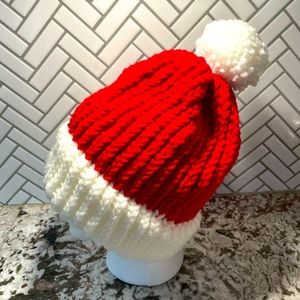 Teen/Adult Hand-knit Santa Beanie